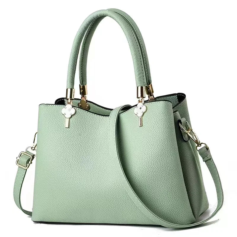 Textured Leather Top-Handle Tote