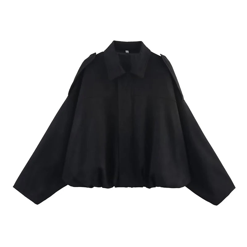 Oversized Suede Bomber Jacket