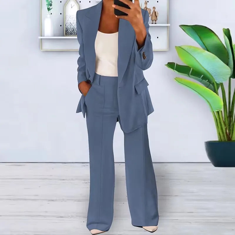 Chic Oversized Blazer & Wide-Leg Trouser Set