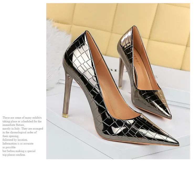 Luxury Croc-Embossed Stiletto Heels