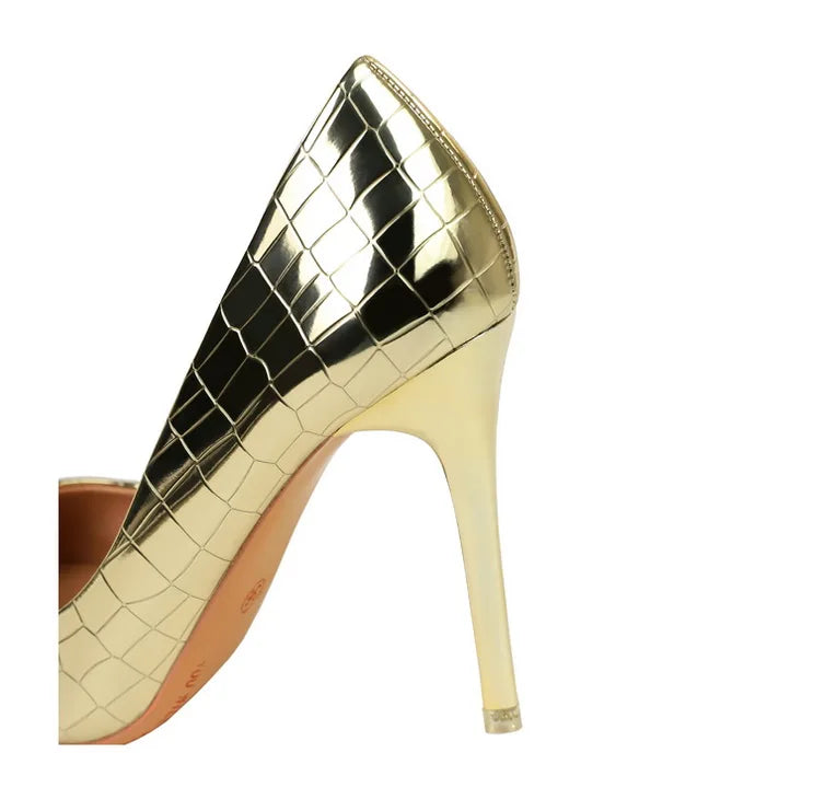 Luxury Croc-Embossed Stiletto Heels