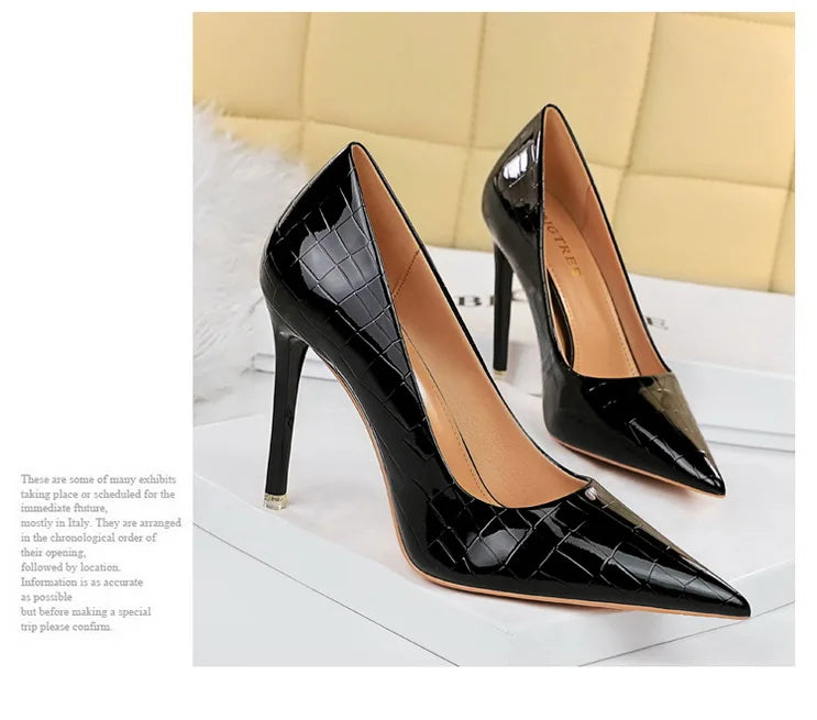 Luxury Croc-Embossed Stiletto Heels