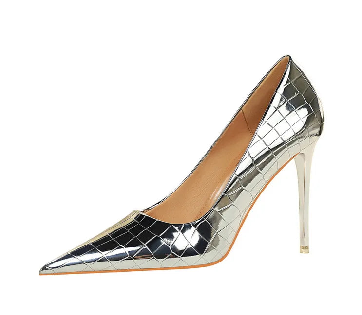 Luxury Croc-Embossed Stiletto Heels
