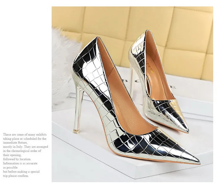 Luxury Croc-Embossed Stiletto Heels