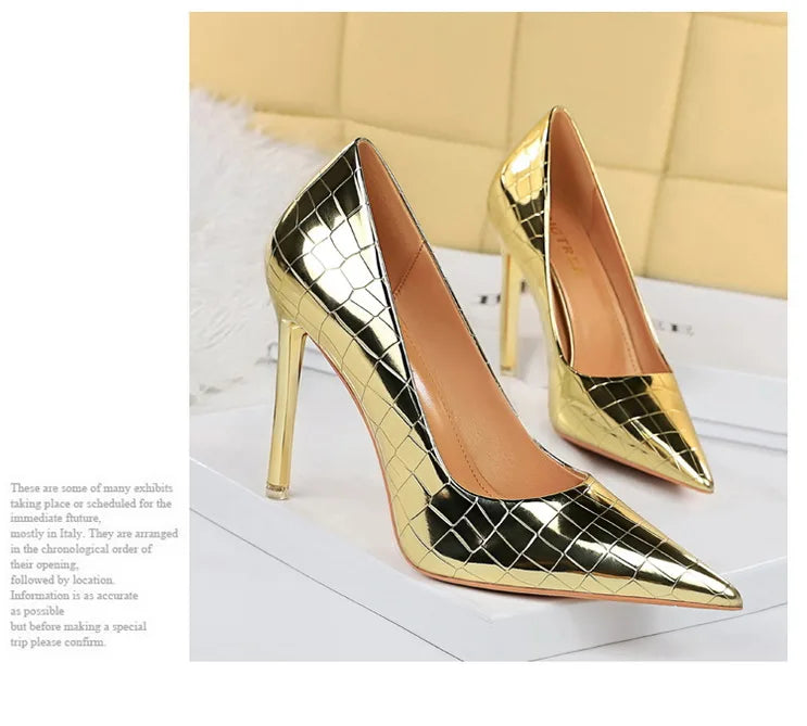 Luxury Croc-Embossed Stiletto Heels