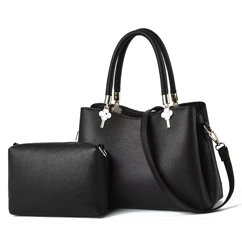 Textured Leather Top-Handle Tote