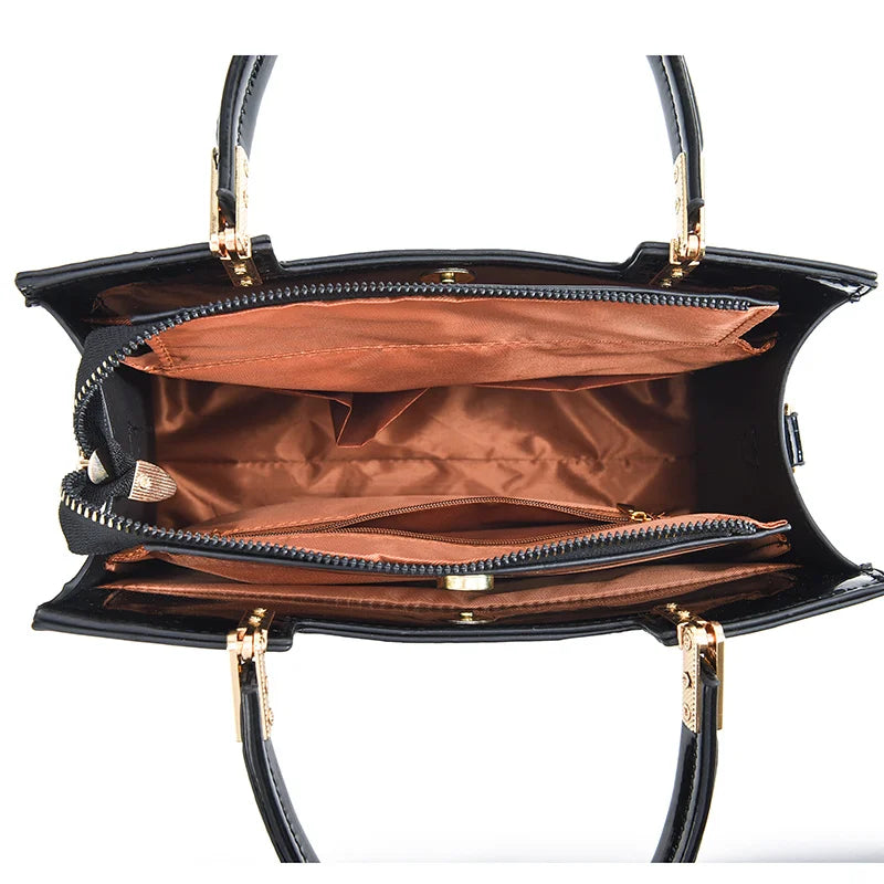 Croc-Embossed Patent Leather Tote