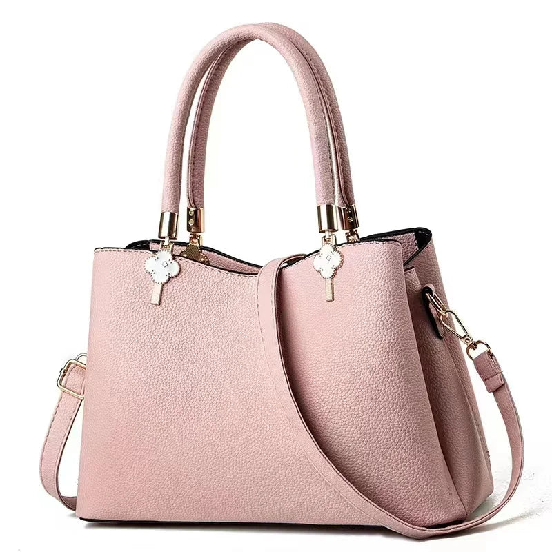 Textured Leather Top-Handle Tote