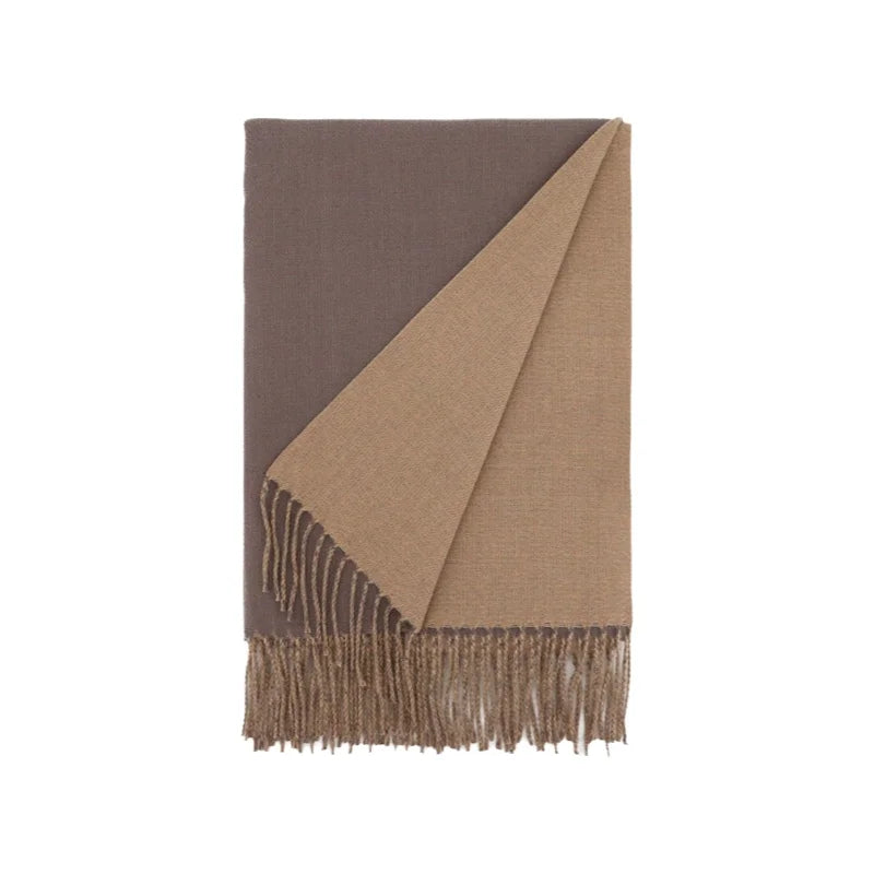 Luxury Two-Tone Winter Scarf