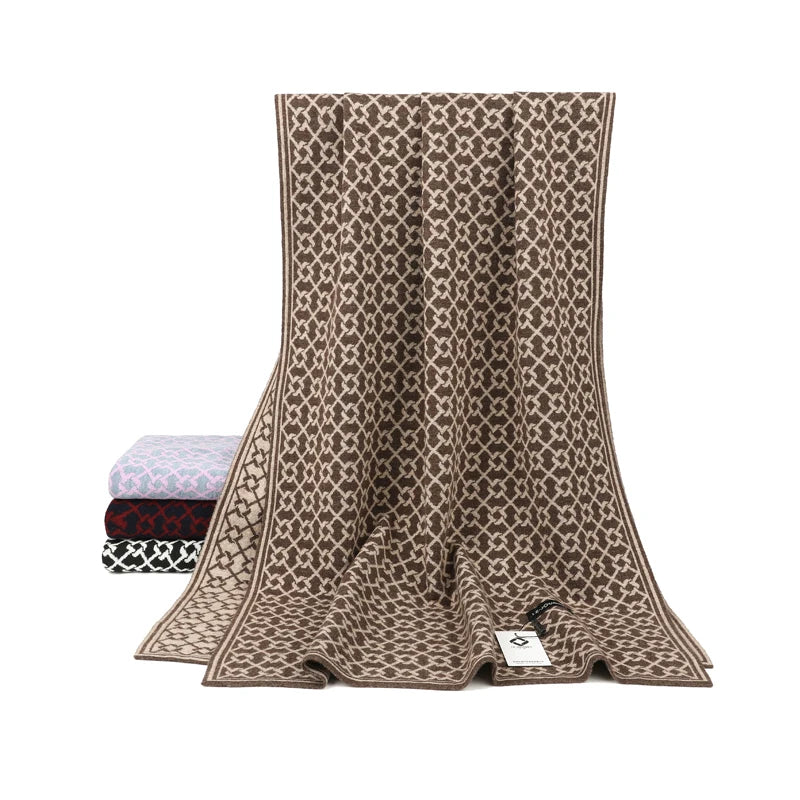 Elegant Geometric Knit Scarf