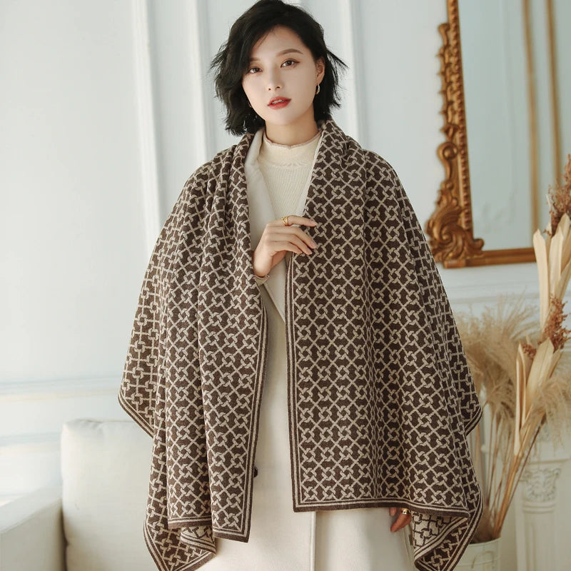 Elegant Geometric Knit Scarf