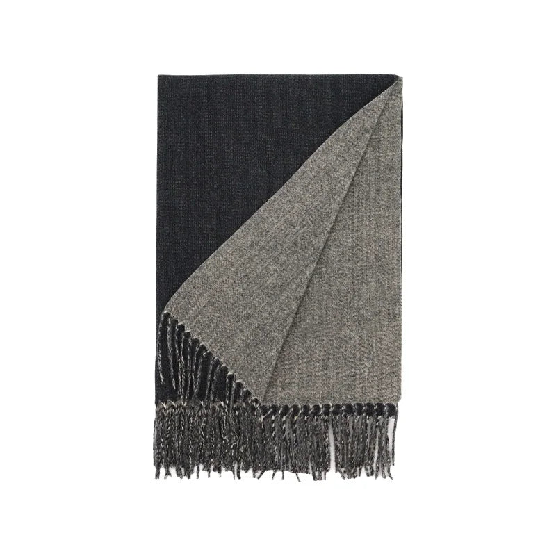 Luxury Two-Tone Winter Scarf