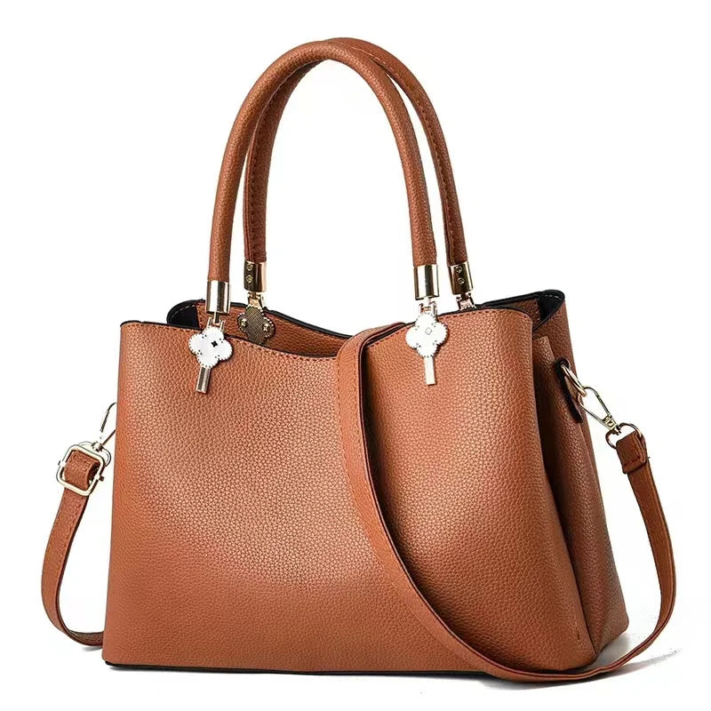 Textured Leather Top-Handle Tote