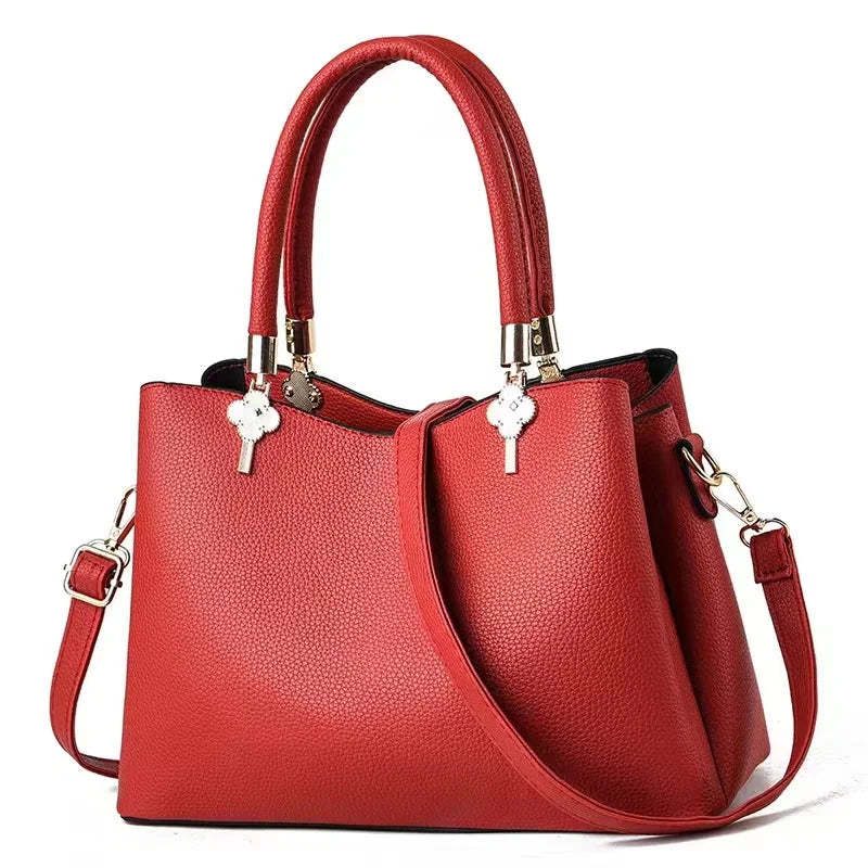 Textured Leather Top-Handle Tote