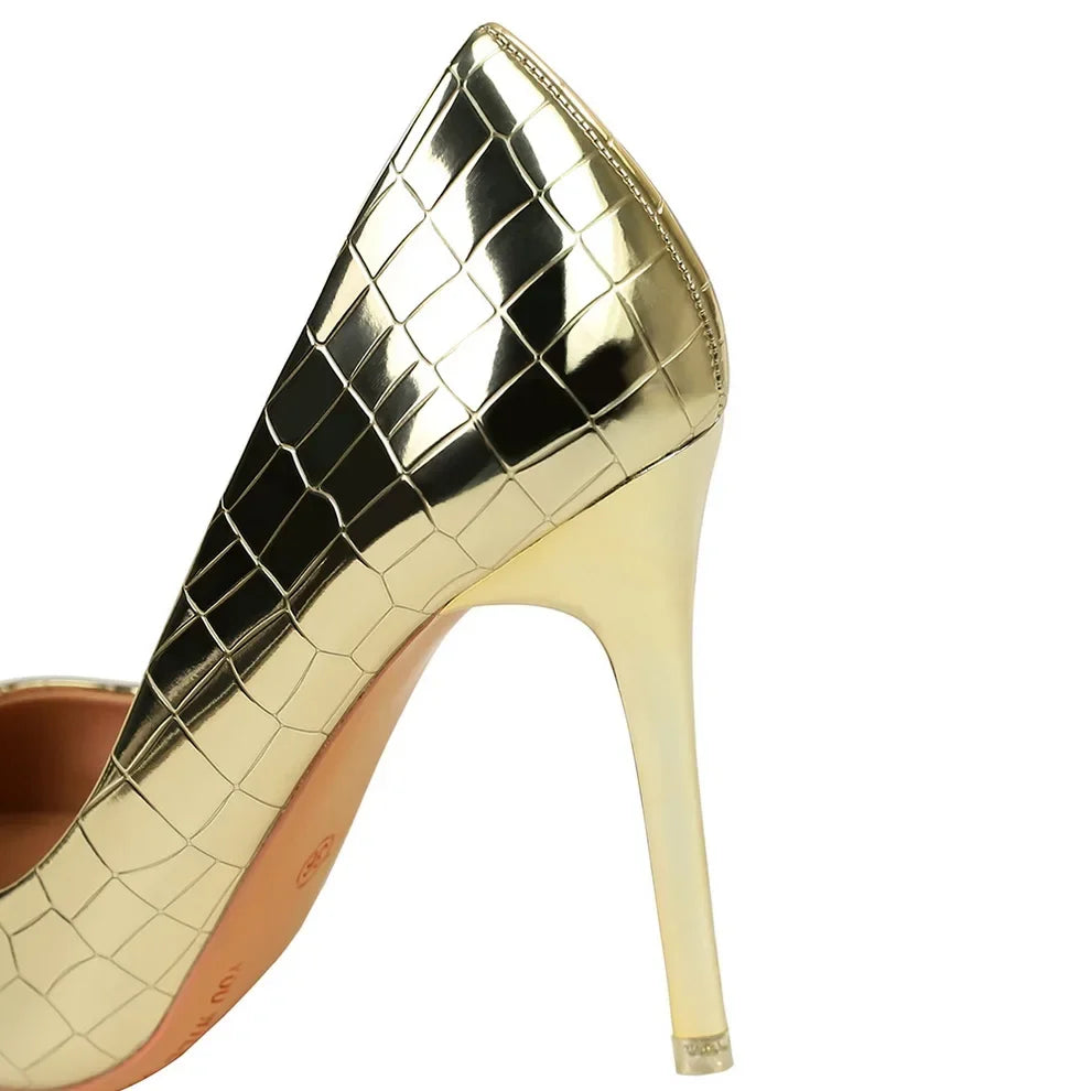 Luxury Croc-Embossed Stiletto Heels