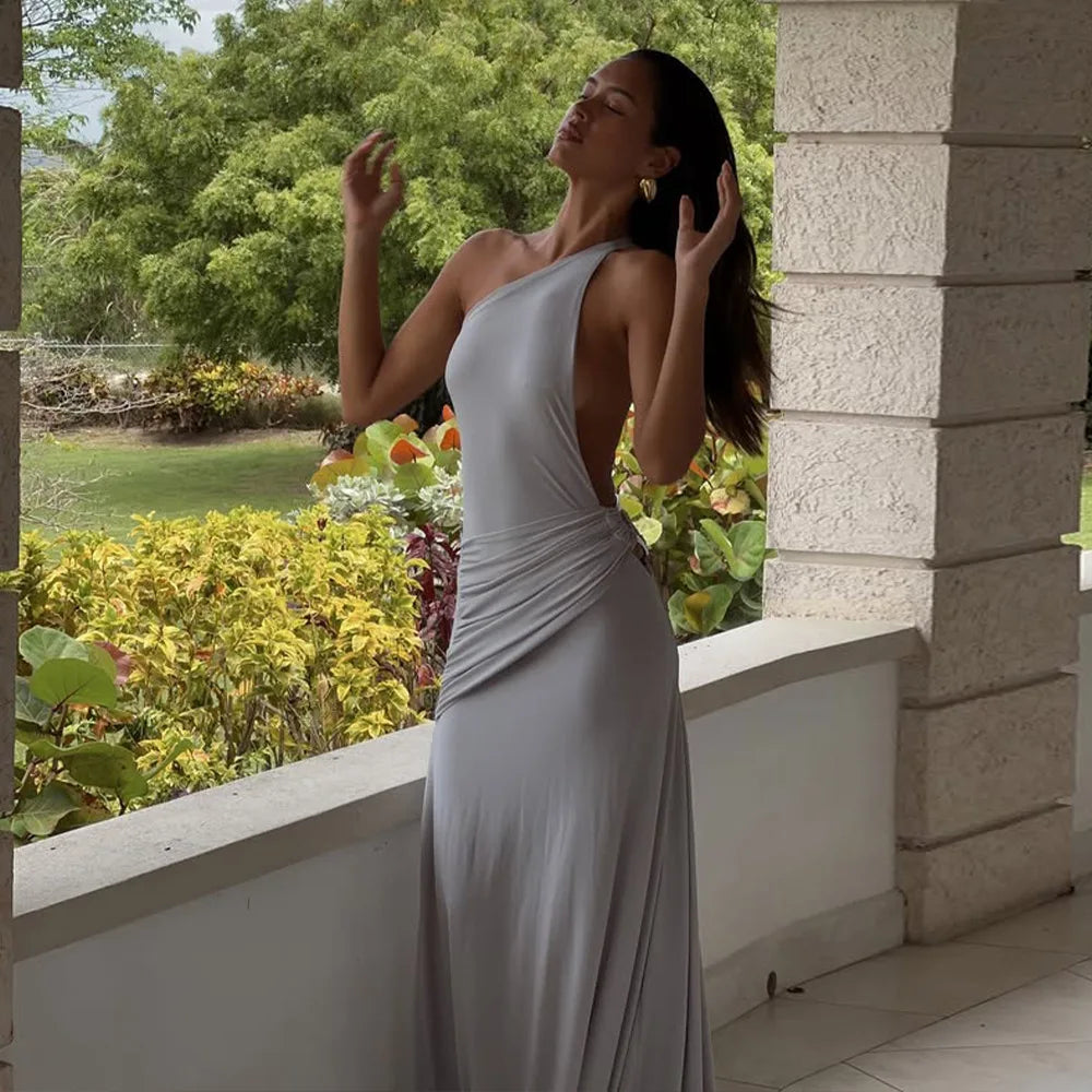 Elysian One-Shoulder Drape Gown