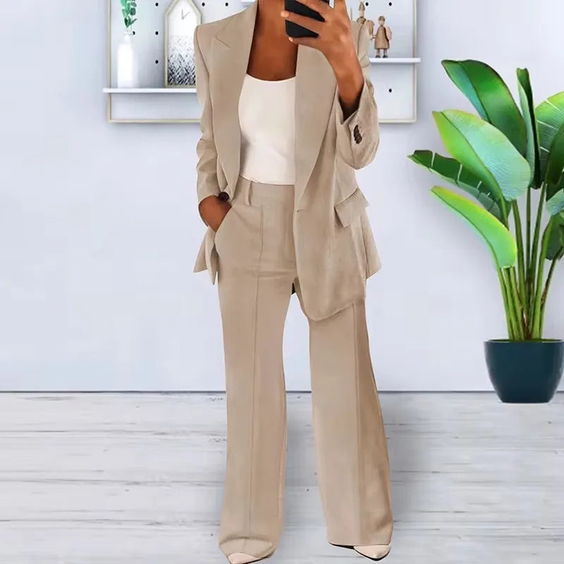 Chic Oversized Blazer & Wide-Leg Trouser Set