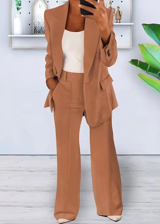 Chic Oversized Blazer & Wide-Leg Trouser Set