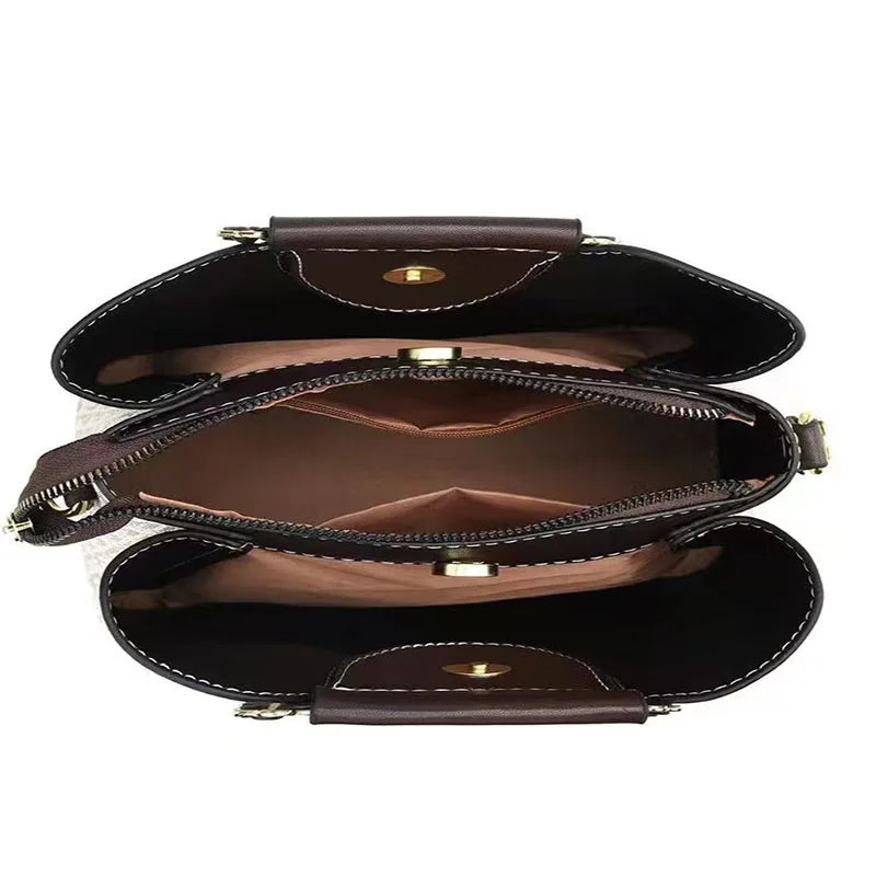 Monogram Satchel – Elegant Top-Handle Bag with Leaf Charm