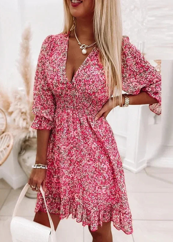 Ditsy Floral Smocked Mini Dress