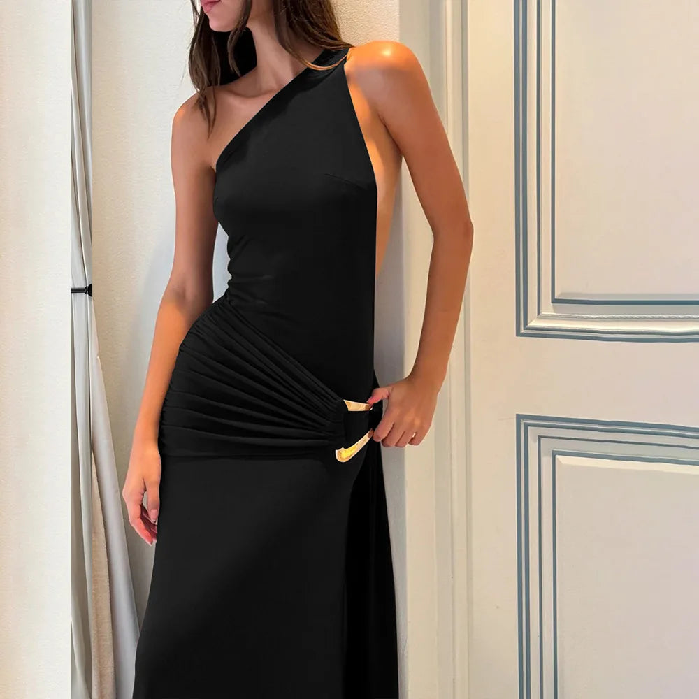Elysian One-Shoulder Drape Gown