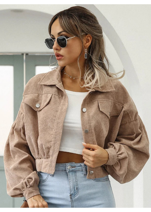 Vintage Cropped Corduroy Jacket
