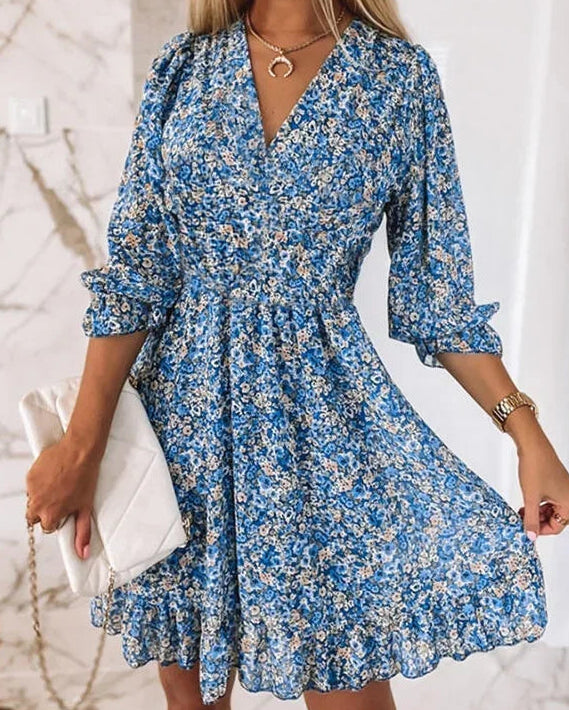 Ditsy Floral Smocked Mini Dress