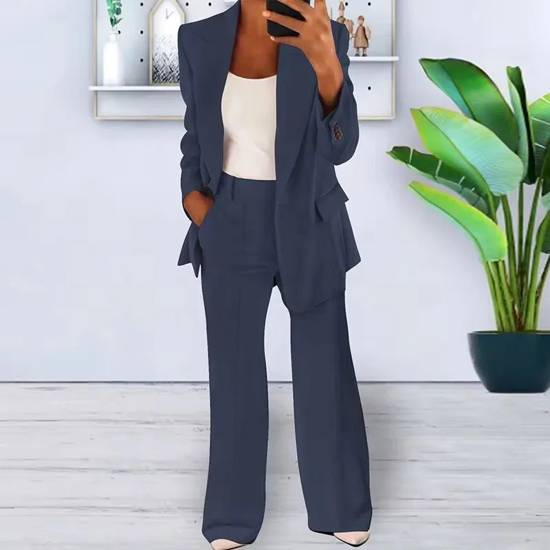 Chic Oversized Blazer & Wide-Leg Trouser Set