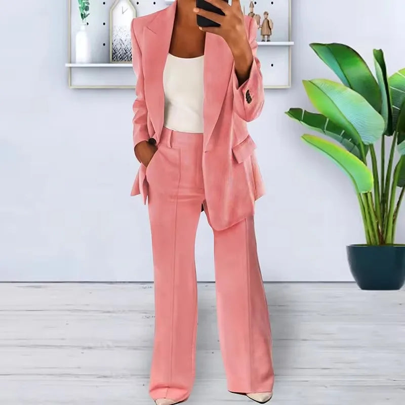 Chic Oversized Blazer & Wide-Leg Trouser Set