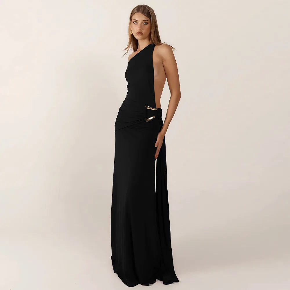 Elysian One-Shoulder Drape Gown