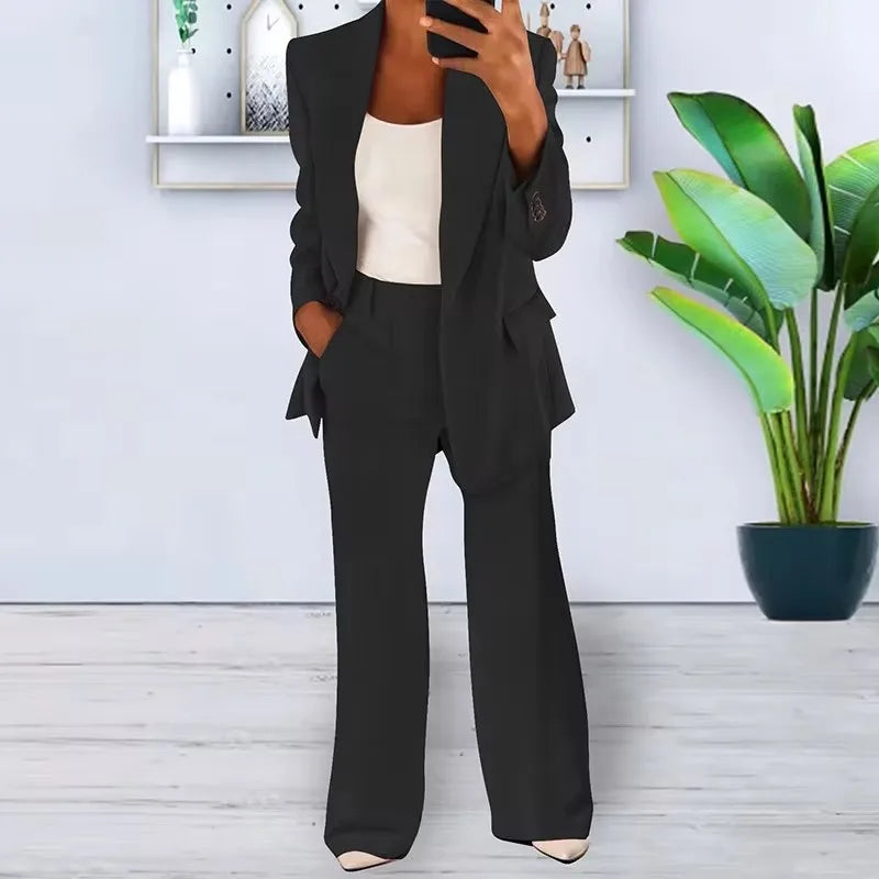 Chic Oversized Blazer & Wide-Leg Trouser Set