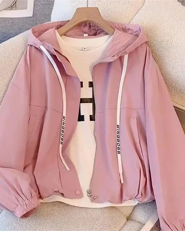 Lightweight Hooded Windbreaker Jacket