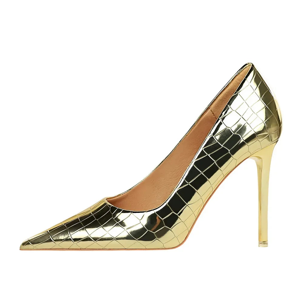 Luxury Croc-Embossed Stiletto Heels