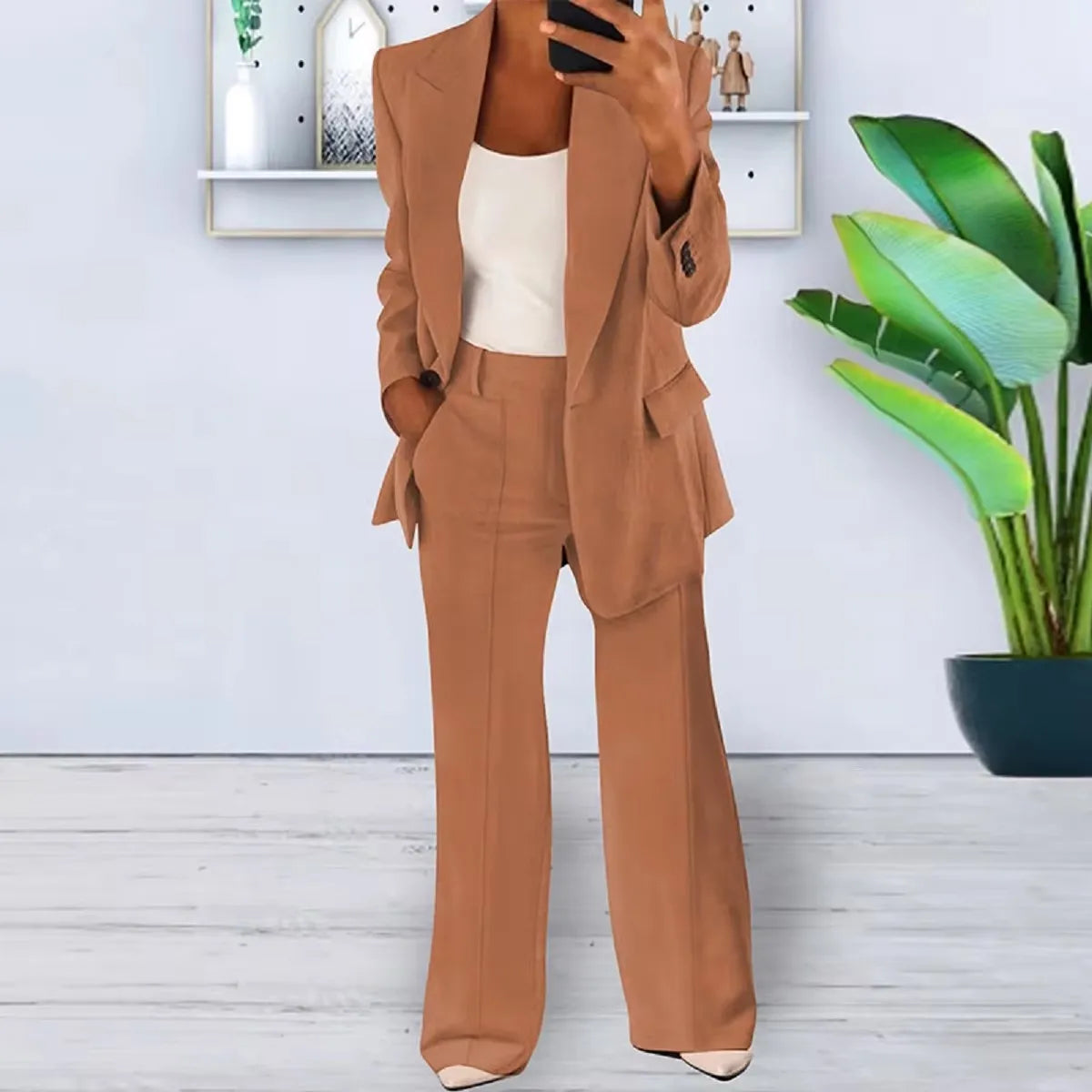 Chic Oversized Blazer & Wide-Leg Trouser Set