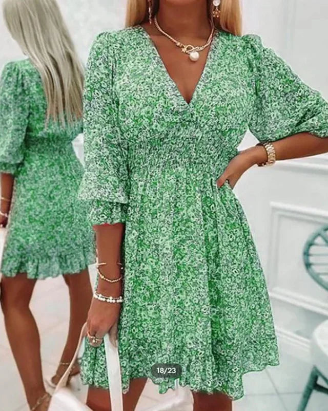 Ditsy Floral Smocked Mini Dress