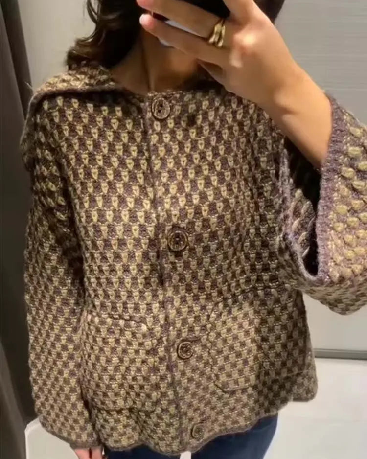 Textured Knit Oversized Blazer