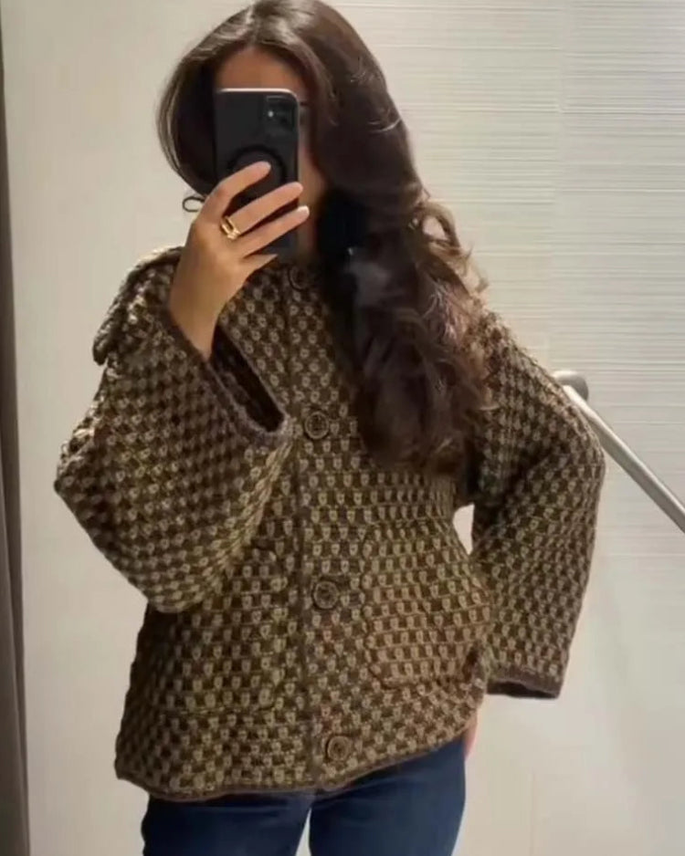 Textured Knit Oversized Blazer