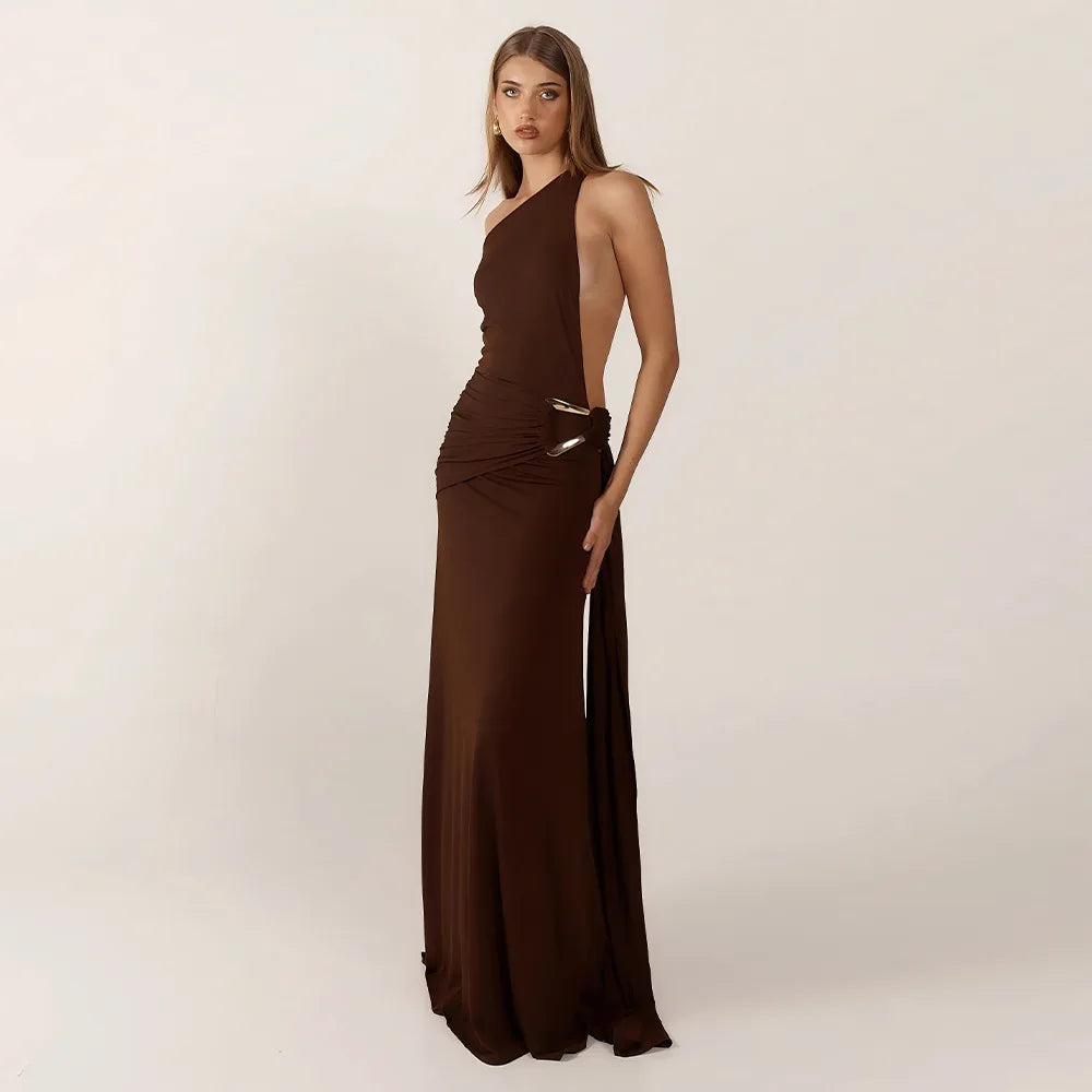 Elysian One-Shoulder Drape Gown