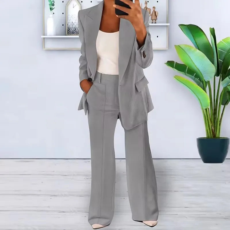 Chic Oversized Blazer & Wide-Leg Trouser Set