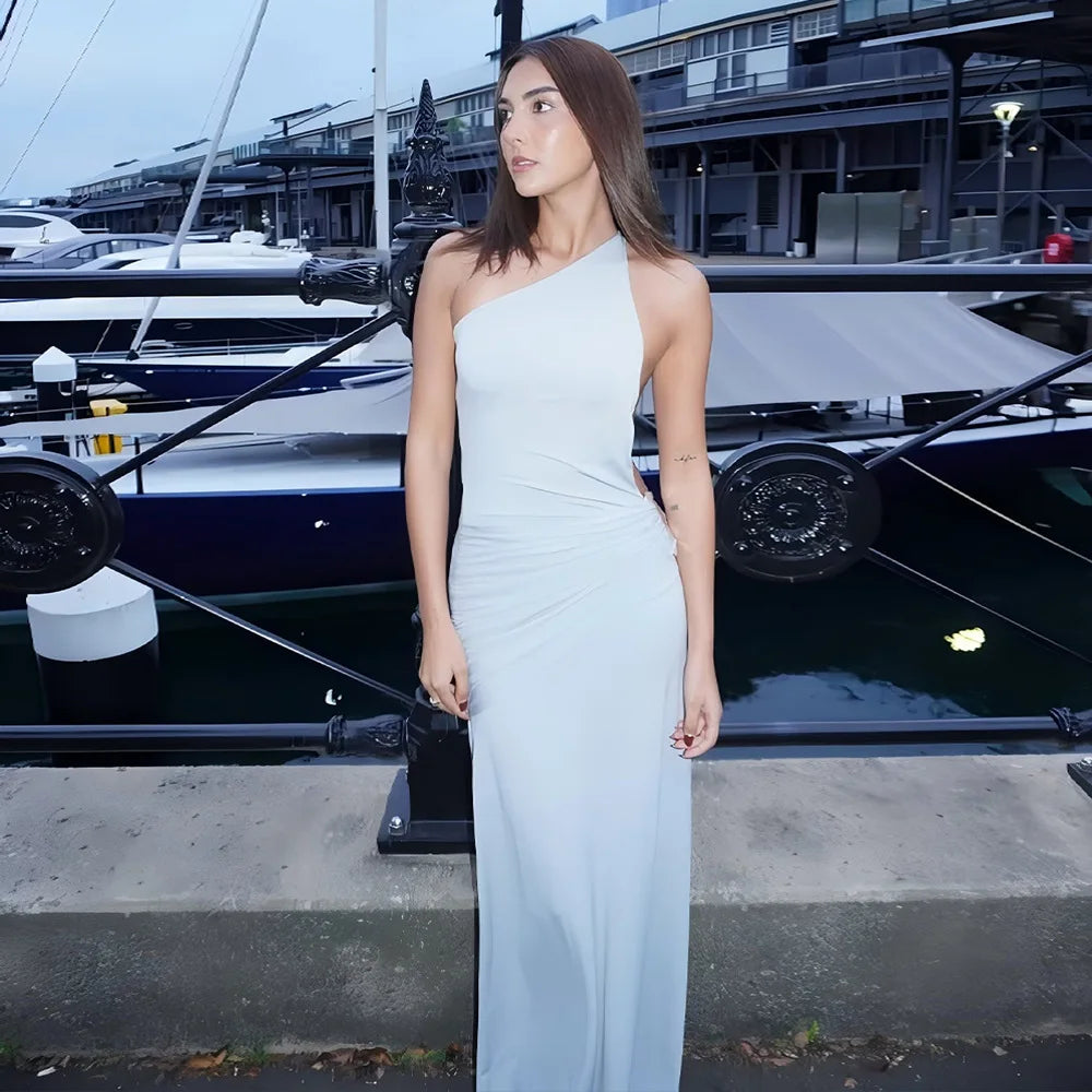 Elysian One-Shoulder Drape Gown